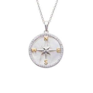 Mother-of-Pearl Compass Necklace