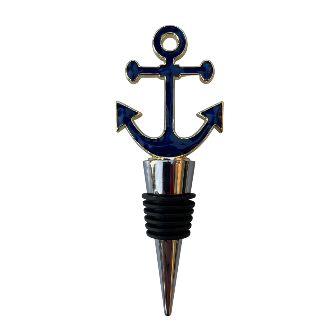 Navy Anchor Bottle Stopper Lorelei Nautical Treasures