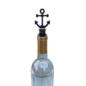Navy Anchor Bottle Stopper