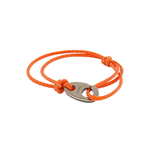 Weathered Silver Marine Cord Bracelet - Orange - Lorelei Nautical Treasures