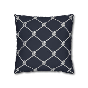Square Canvas Pillowcase - Navy Rope