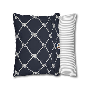 Square Canvas Pillowcase - Navy Rope