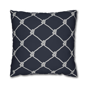 Square Canvas Pillowcase - Navy Rope