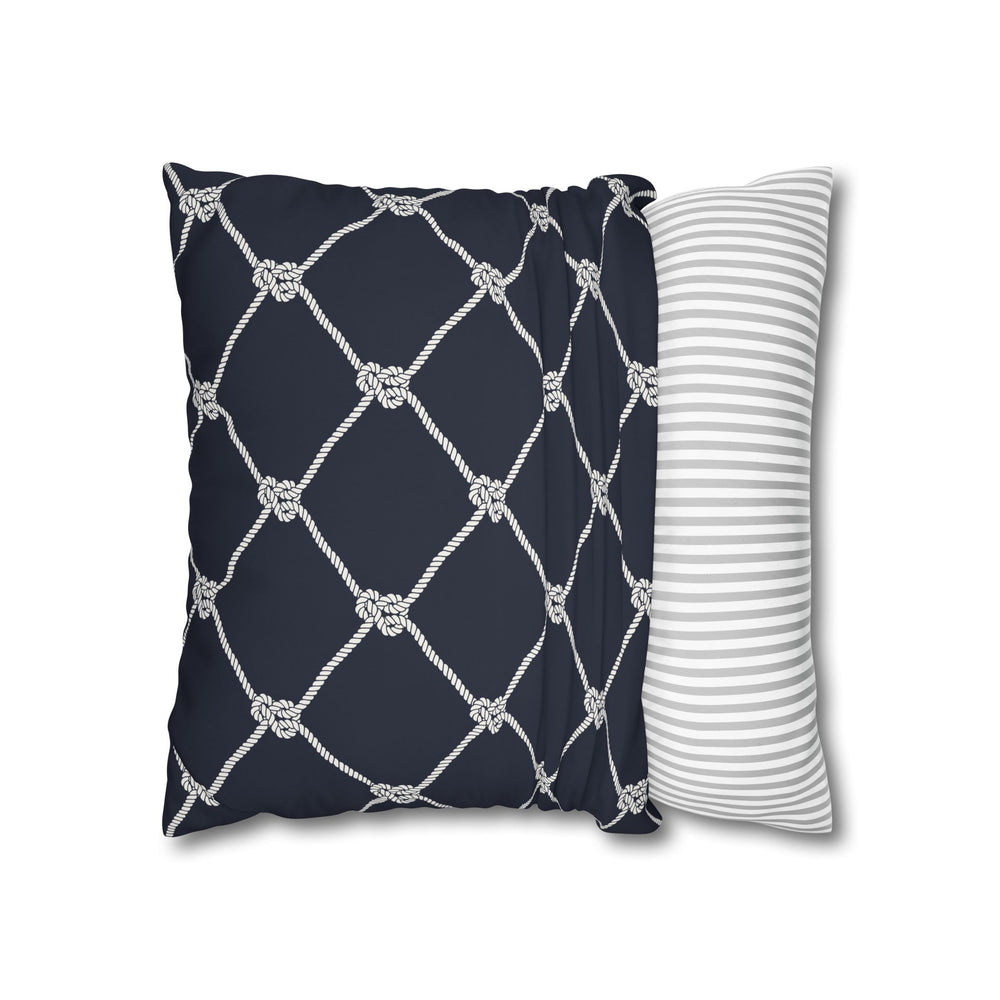 Square Canvas Pillowcase - Navy Rope