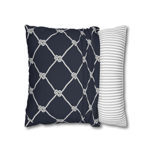 Square Canvas Pillowcase - Navy Rope