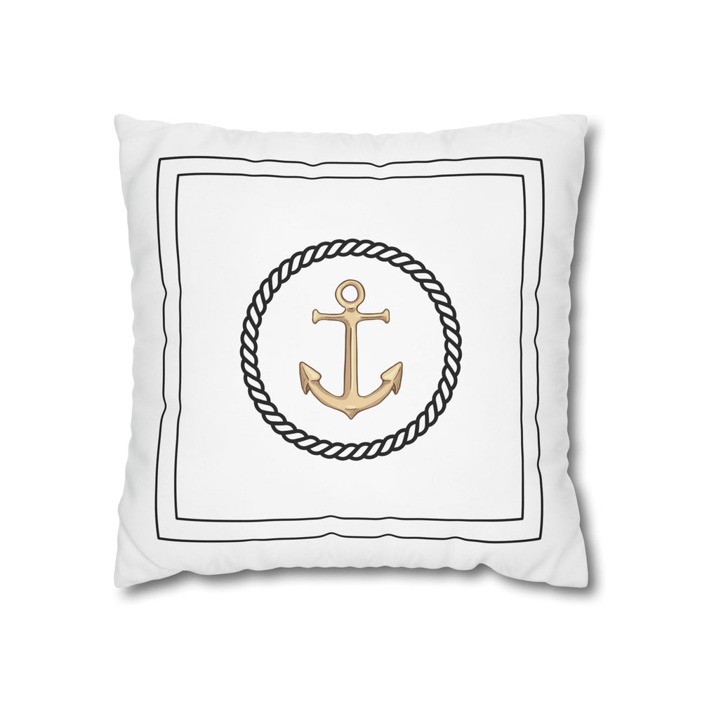 Square Canvas Pillowcase - Gold Anchor