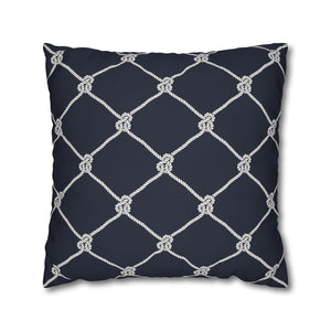 Square Canvas Pillowcase - Navy Rope