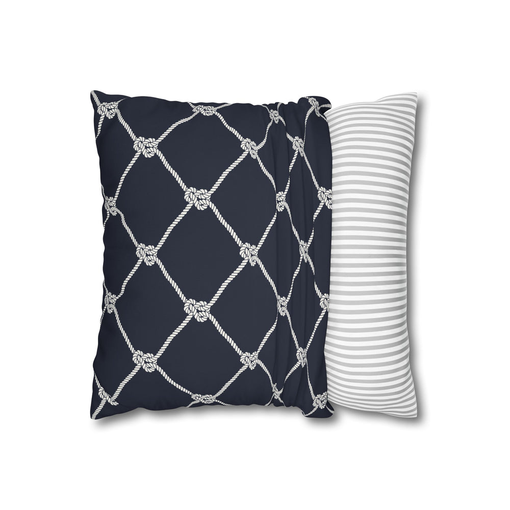 Square Canvas Pillowcase - Navy Rope