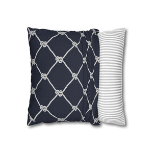 Square Canvas Pillowcase - Navy Rope
