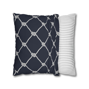Square Canvas Pillowcase - Navy Rope