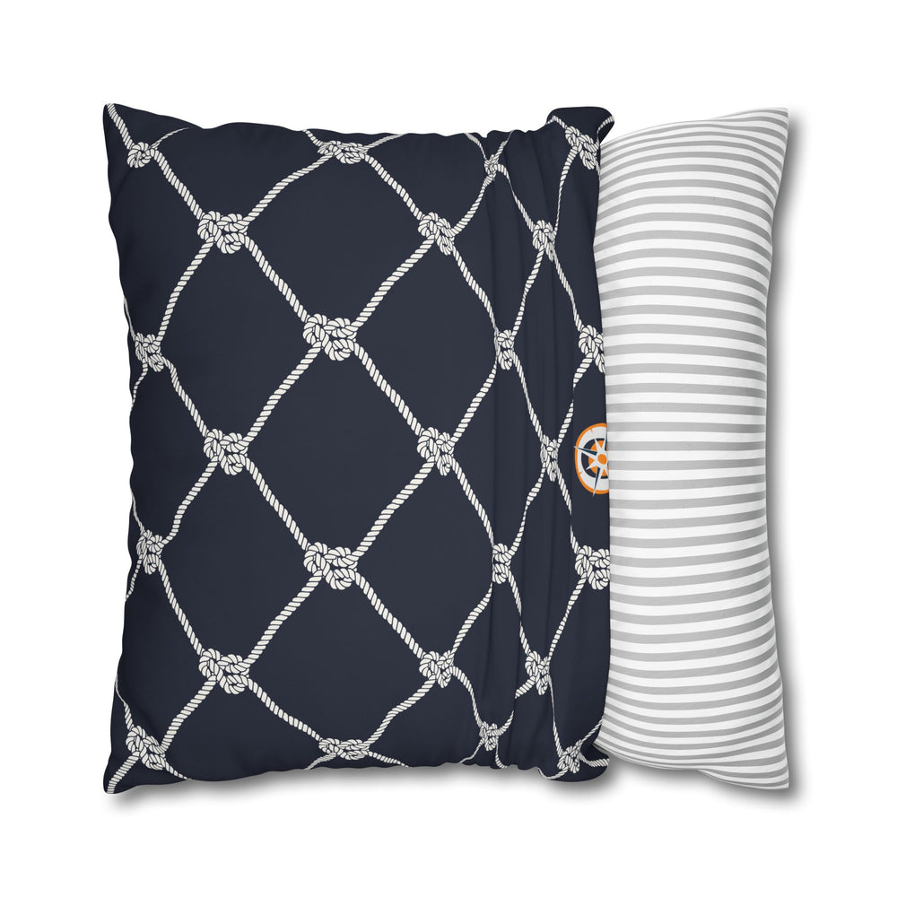 Square Canvas Pillowcase - Navy Rope