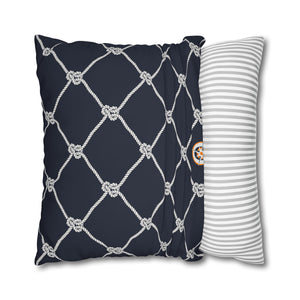 Square Canvas Pillowcase - Navy Rope