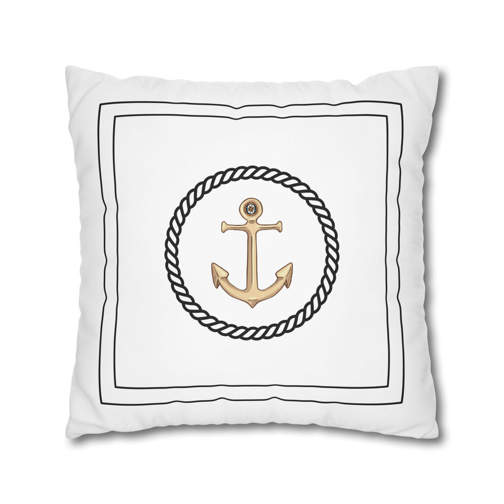 Square Canvas Pillowcase - Gold Anchor
