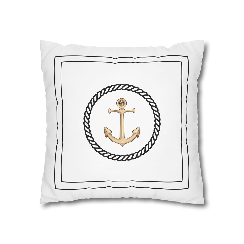 Square Canvas Pillowcase - Gold Anchor