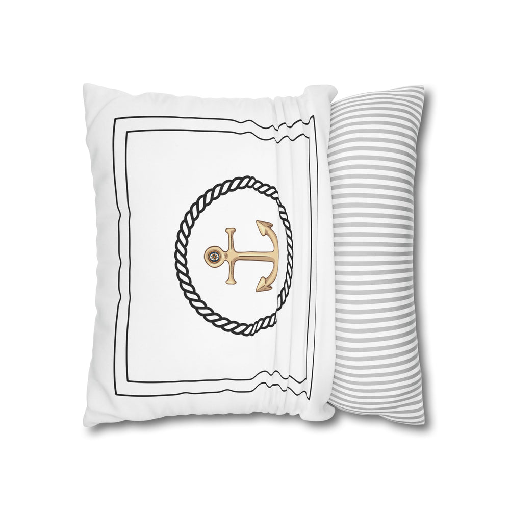 Square Canvas Pillowcase - Gold Anchor
