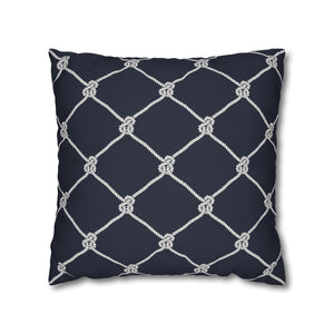 Square Canvas Pillowcase - Navy Rope