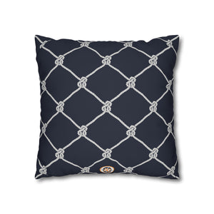 Square Canvas Pillowcase - Navy Rope