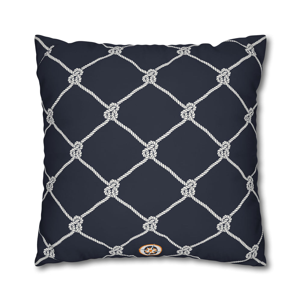 Square Canvas Pillowcase - Navy Rope