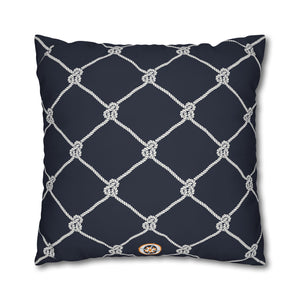Square Canvas Pillowcase - Navy Rope