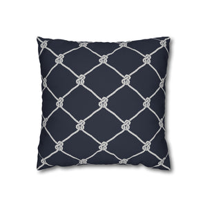 Square Canvas Pillowcase - Navy Rope