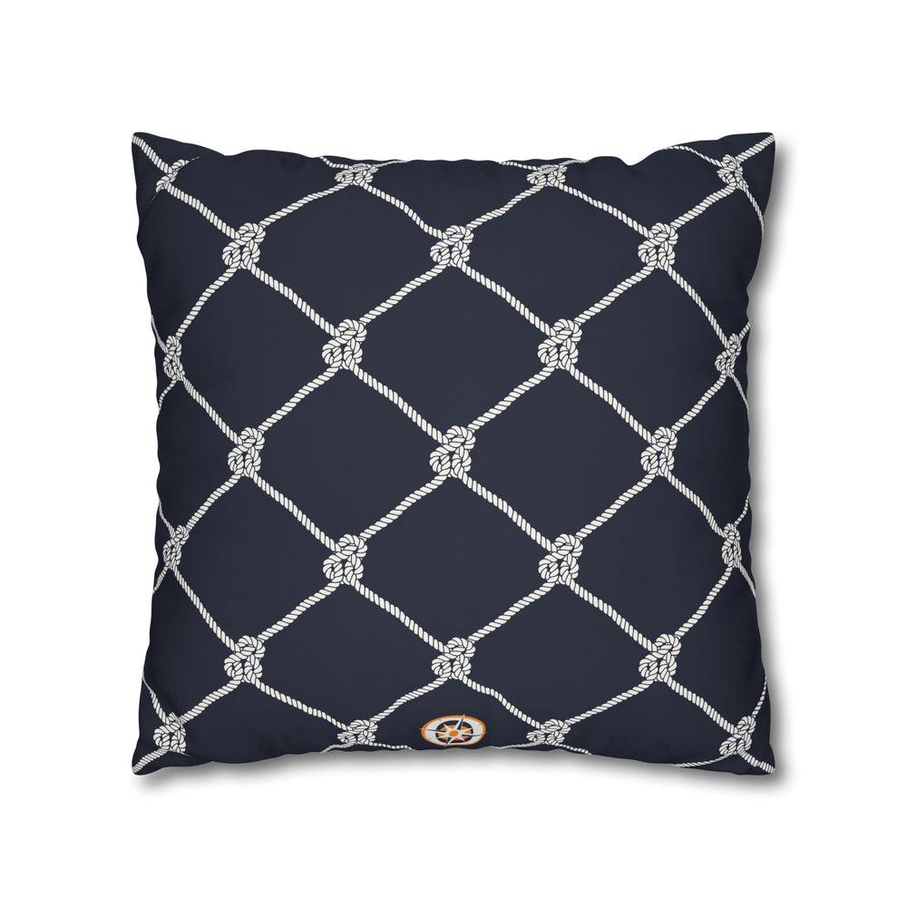 Square Canvas Pillowcase - Navy Rope