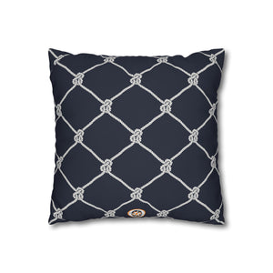 Square Canvas Pillowcase - Navy Rope