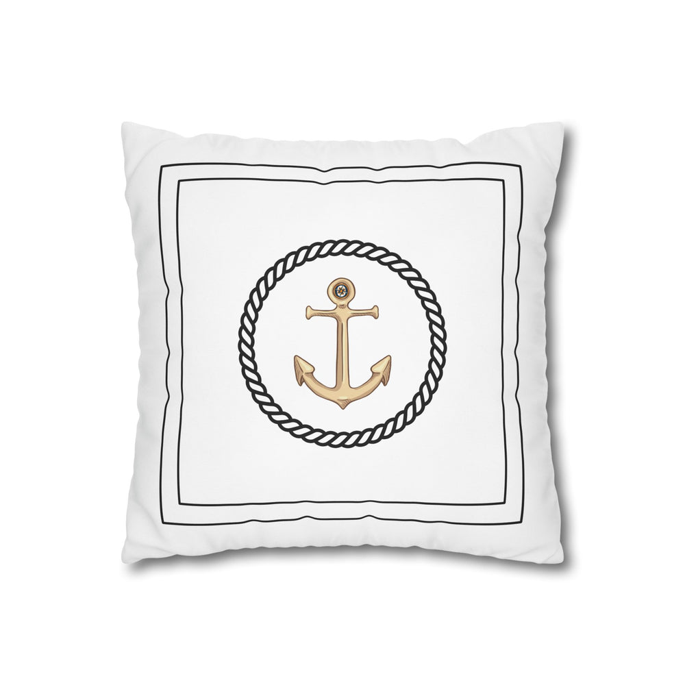 Square Canvas Pillowcase - Gold Anchor