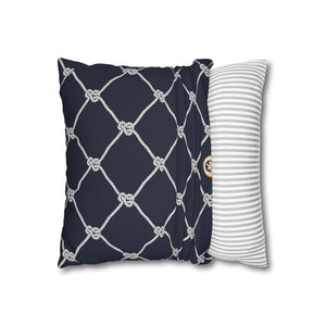 Square Canvas Pillowcase - Navy Rope