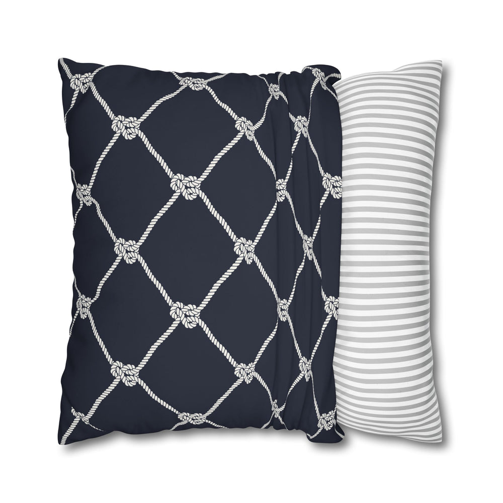 Square Canvas Pillowcase - Navy Rope