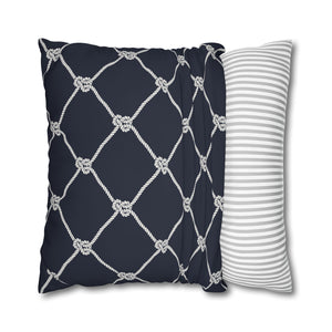 Square Canvas Pillowcase - Navy Rope