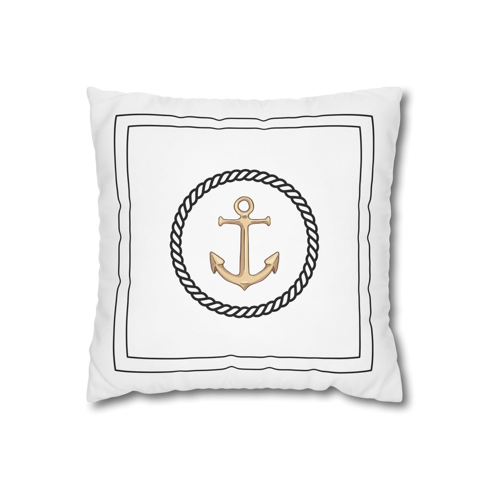 Square Canvas Pillowcase - Gold Anchor