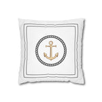 Square Canvas Pillowcase - Gold Anchor