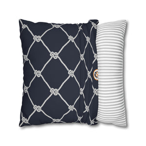 Square Canvas Pillowcase - Navy Rope