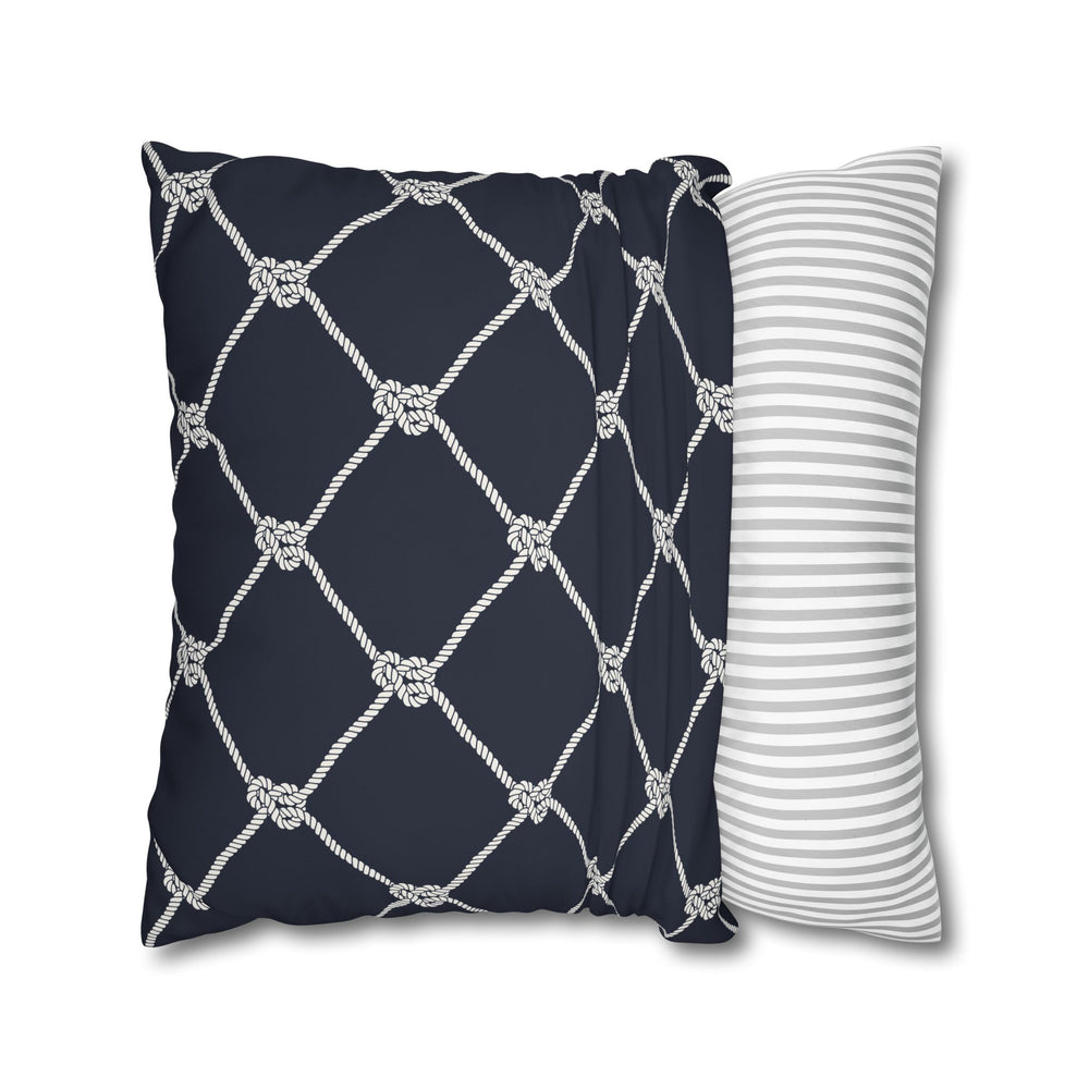 Square Canvas Pillowcase - Navy Rope