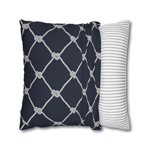 Square Canvas Pillowcase - Navy Rope