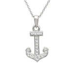 Anchor Necklace with Crystals