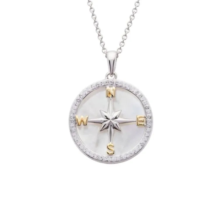 
            
                Load image into Gallery viewer, Mother-of-Pearl Compass Necklace
            
        