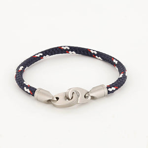 Rope Bracelet, Single - Navy/Red/White