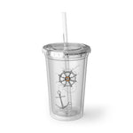 Suave Acrylic Cup - Anchor/Shipswheel - Lorelei Nautical Treasures