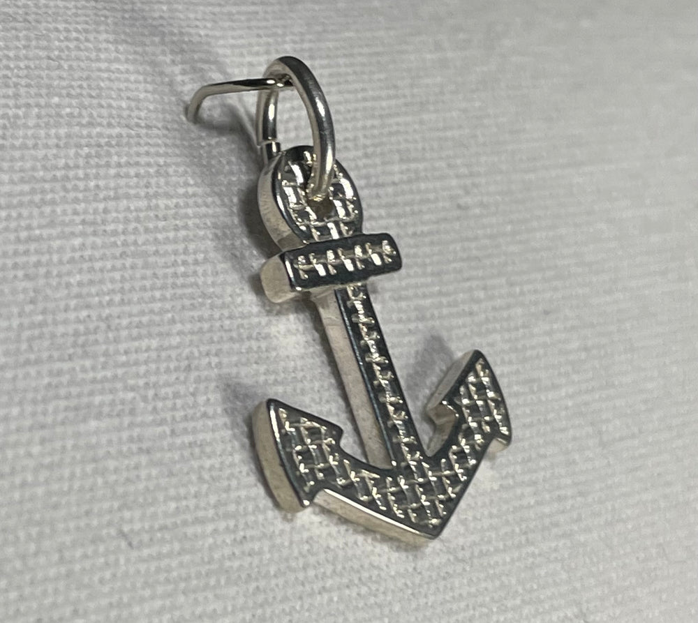 Silver Patterned ANCHOR Pendant