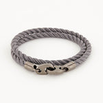 Rope Bracelet, Double - Charcoal/Antique Nickel