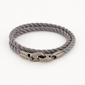 
            
                Load image into Gallery viewer, Rope Bracelet, Double - Charcoal/Antique Nickel
            
        