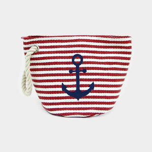 
            
                Load image into Gallery viewer, ANCHOR Wristlet - Red/White - Lorelei Nautical Treasures
            
        