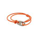 Weathered Silver Marine Cord Bracelet - Orange - Lorelei Nautical Treasures