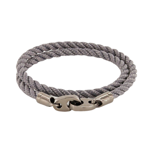 
            
                Load image into Gallery viewer, Rope Bracelet, Double - Charcoal/Rhodium - Lorelei Nautical Treasures
            
        