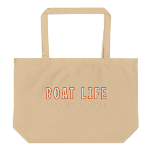 Large organic tote bag - BOAT LIFE - Lorelei Nautical Treasures