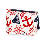 Nautical Travel/Cosmetic Bag - White - Lorelei Nautical Treasures